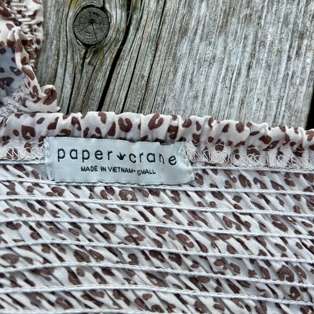 Paper crane⎪Leopard Ruched Crop top - Picture 7 of 7